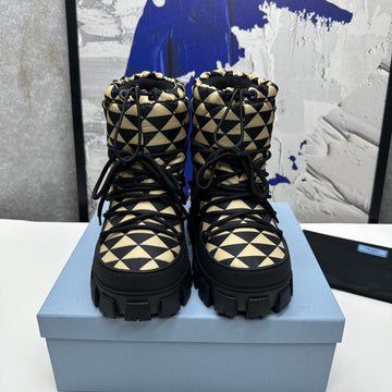 Pra Re-Nylon Gabardine Après Ski Booties Black And Beige