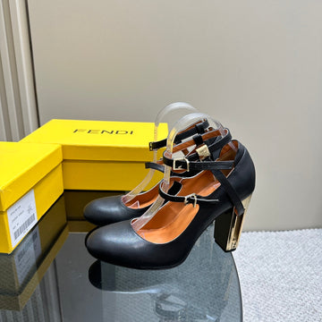 Fendi Delfina High-Heeled 85 Mm Sandal In Black Lambskin