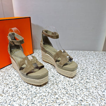 Elda Espadrille 80 Mocha Brown Suede