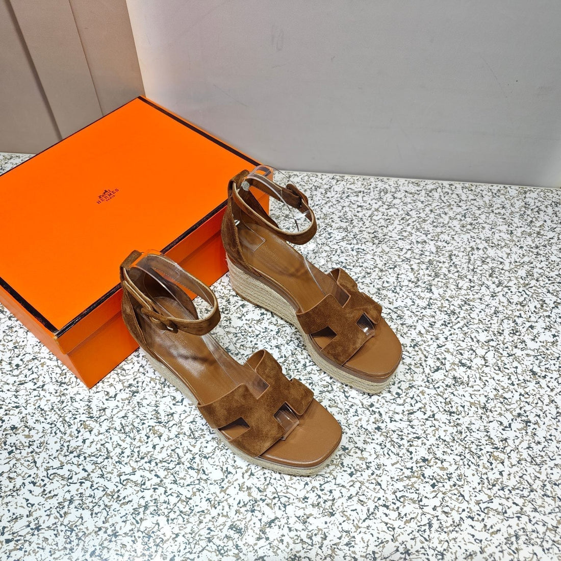 Elda Espadrille 80 Brown Suede