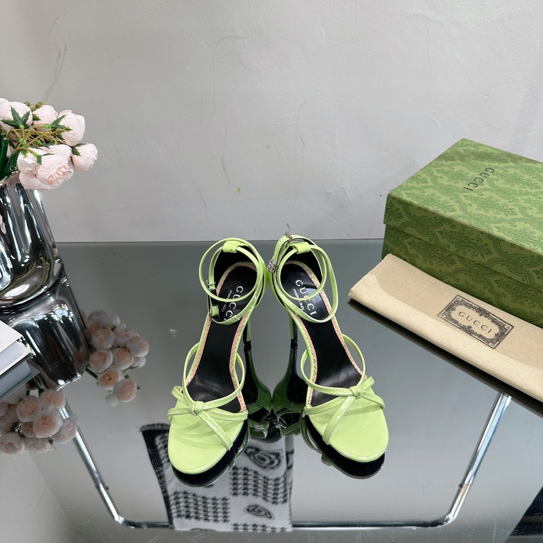 GG 105 Strappy Sandal Light Green Lambskin