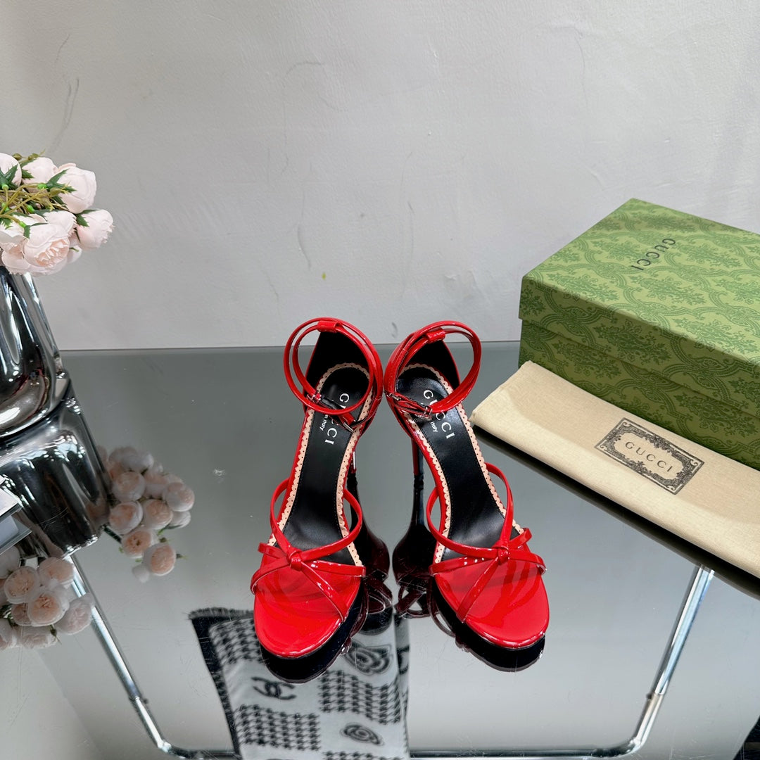 GG 105 Strappy Sandal Crimson Lambskin