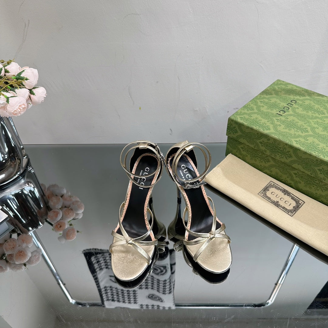 GG 105 Strappy Sandal Metallic Gold Lambskin