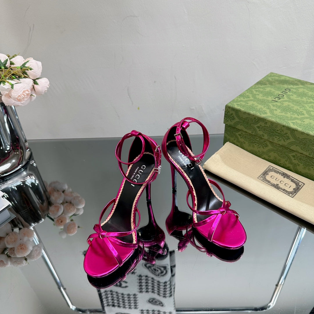 GG 105 Strappy Sandal Metallic Purple Lambskin