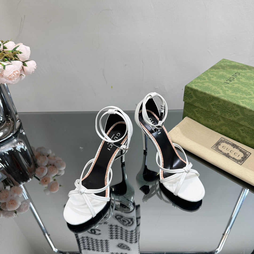 GG 105 Strappy Sandal White Lambskin