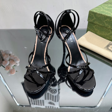 GG 105 Strappy Sandal Black Lambskin