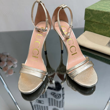 GG 105 High Heel Sandal Metallic Gold Lambskin