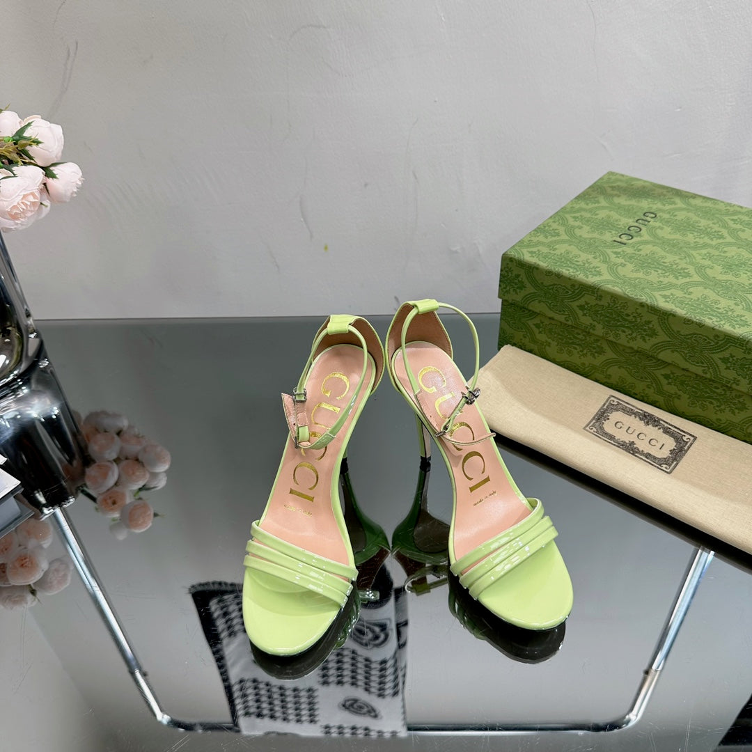 GG 105 High Heel Sandal Lime Lambskin