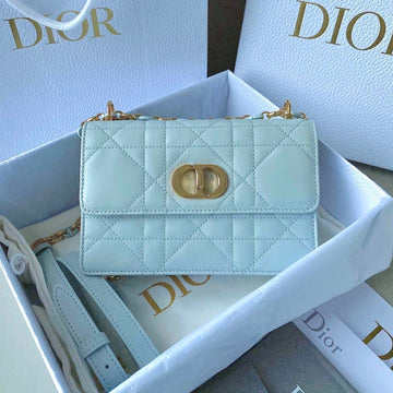 Miss Caro 17 Chain Bag In Light Blue Lambskin
