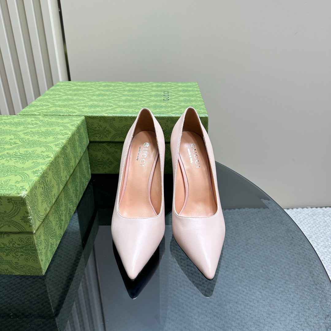 GG 105 Basic High Heel Creamy White Lambskin