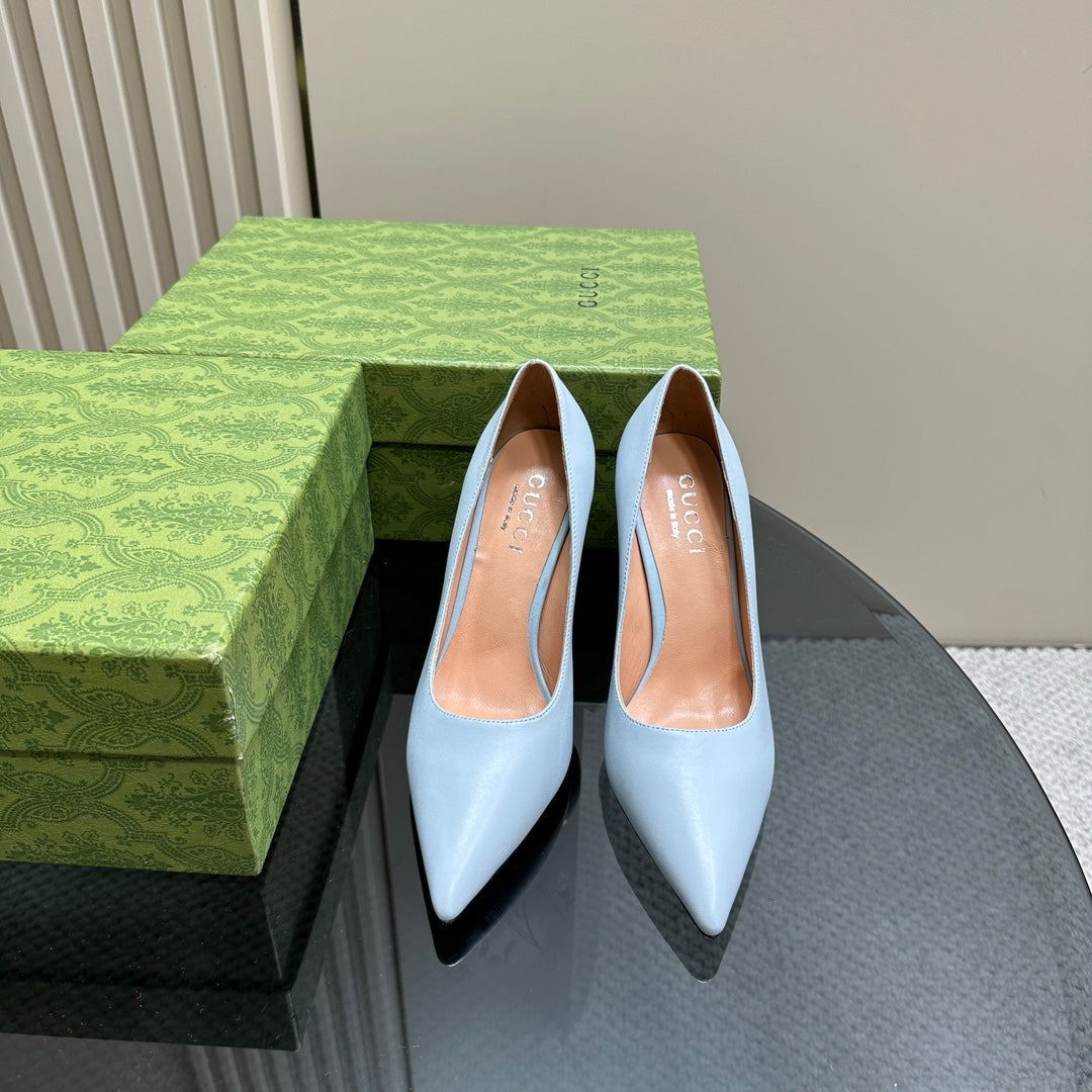 GG 105 Basic High Heel Pastel Blue Lambskin