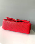 MINI RECTANGLE FLAP BAG 20CM RED CAVIAR SILVER HARDWARE Bags Bible
