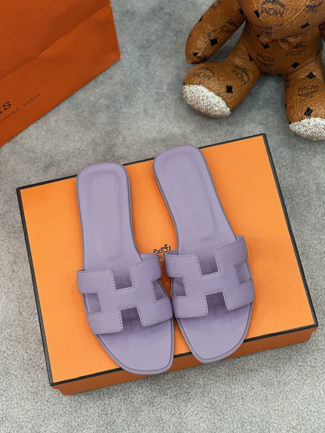 0RAN Sandal Heather Plum Epsom Goatskin