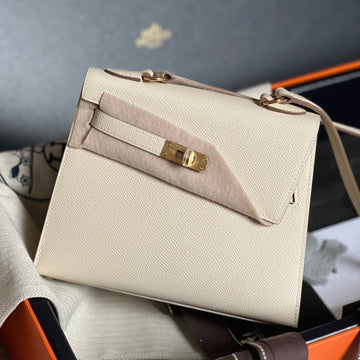 Kelly Desordre 20 In Cream Epsom Leather With Gold Hardware