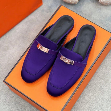 Oz Mule Violet Silk Thick Cloth/Sheepskin