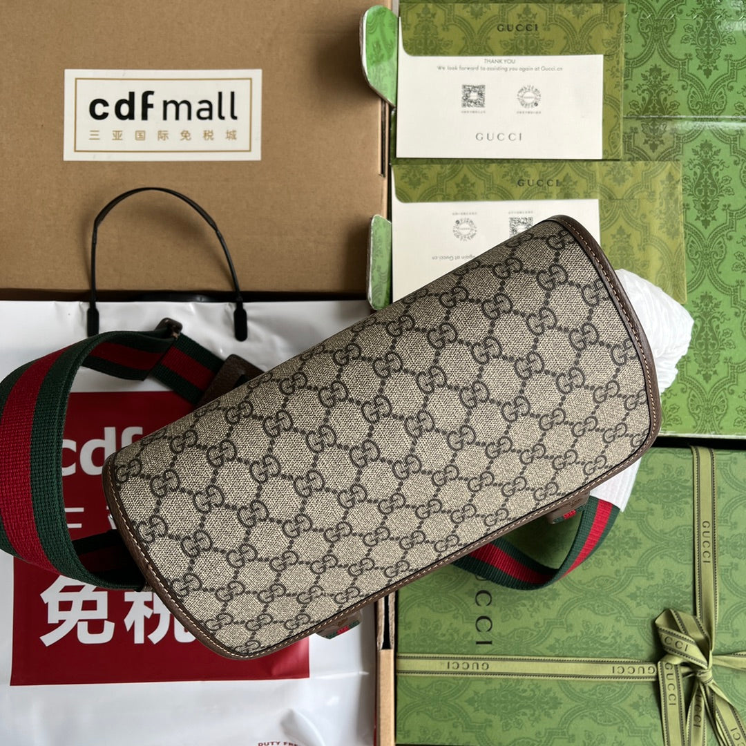 Gucci Bag Brown Mix Beige Canvas 240098