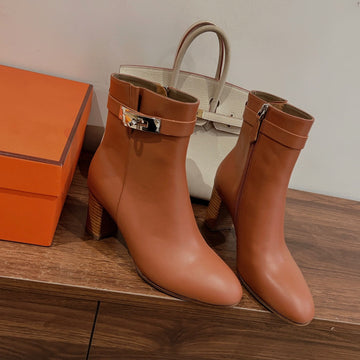 Hm Saint Germain Ankle Boot Brown Calfskin