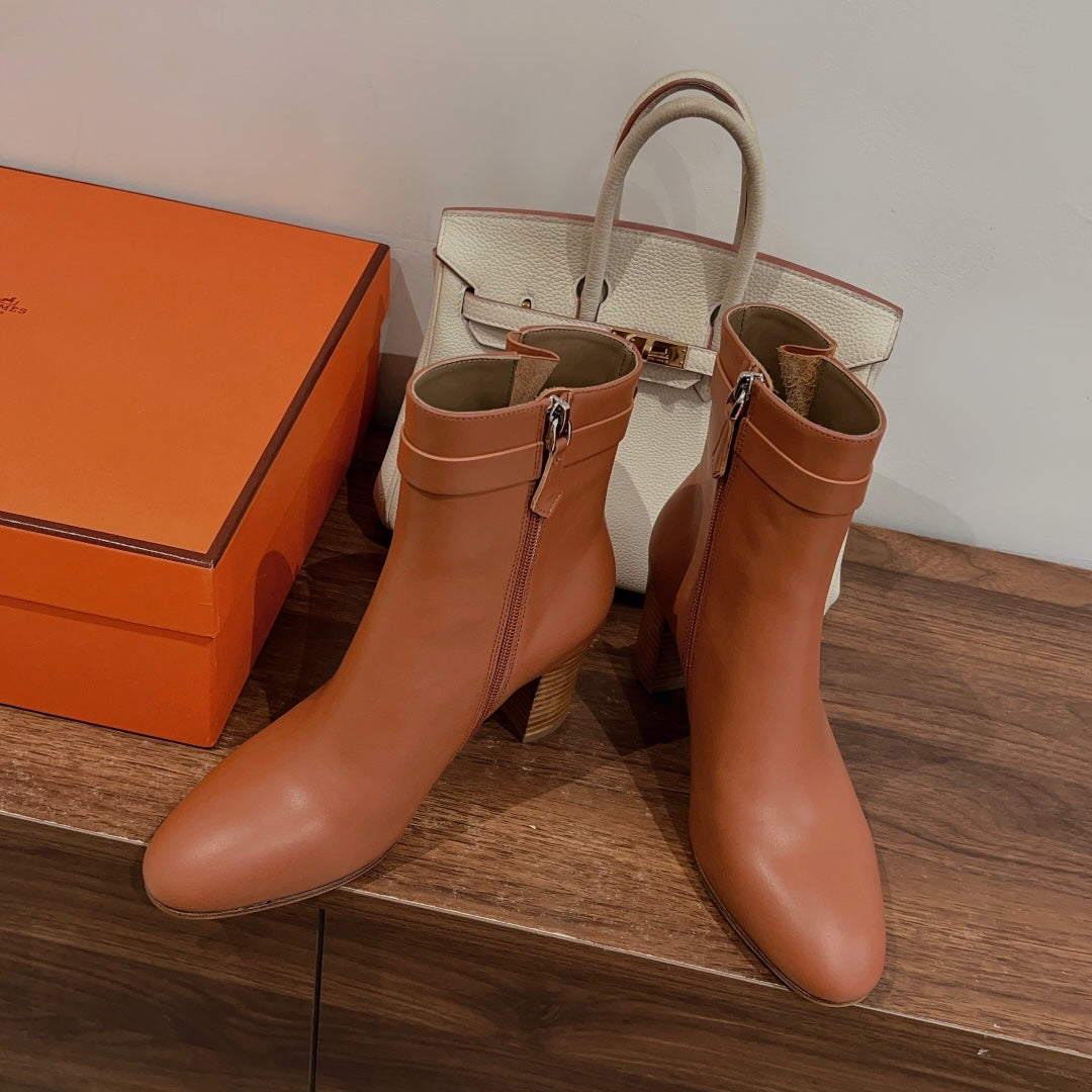 Hm Saint Germain Ankle Boot Brown Calfskin