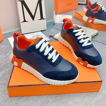 Hm Bouncing Sneaker In Navy Blue Lambskin 106425