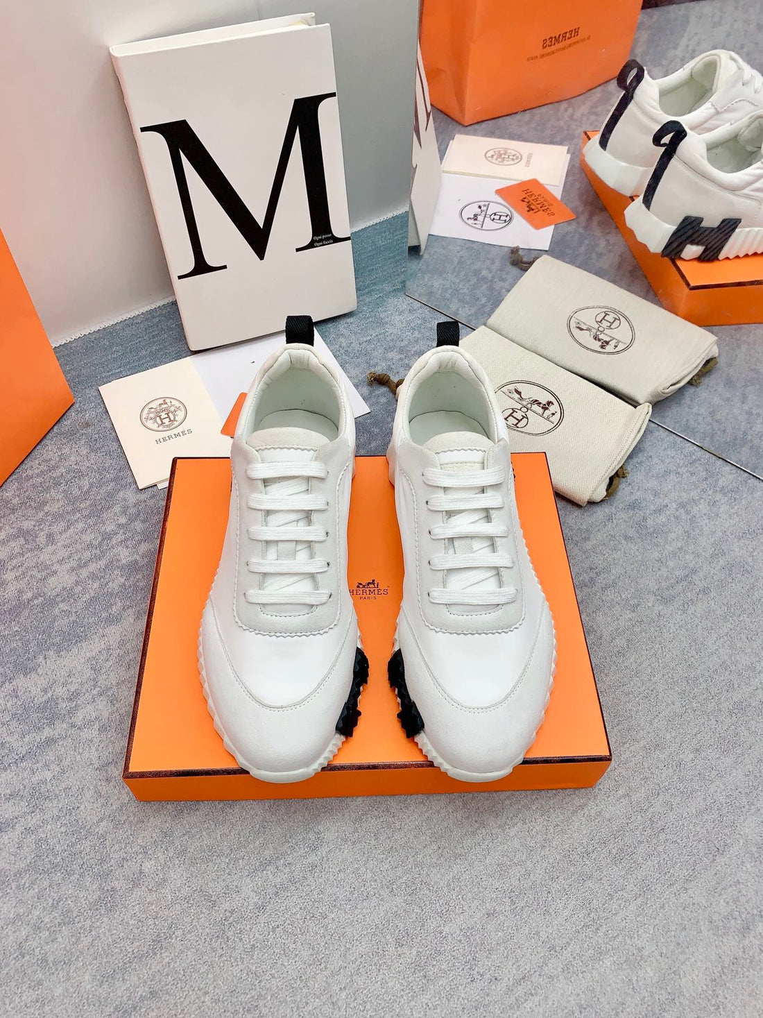 Hm Bouncing Sneaker In White Lambskin 106431