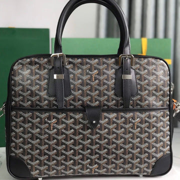 Ambassade Document Case 35 In Black Goyardine Canvas