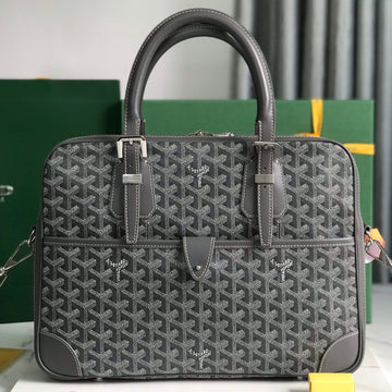 Ambassade Document Case 35 In Gray Goyardine Canvas