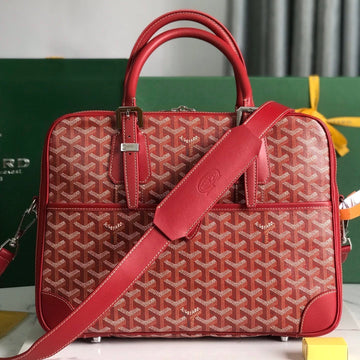 Ambassade Document Case 35 In Classic Red Goyardine Canvas
