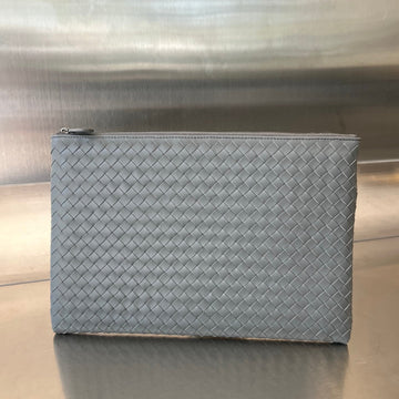 Intrecciato 30 In Grey Steel Lambskin