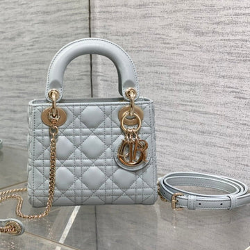 Mini Lady 17 Marian Blue Lambskin