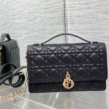Miss CD Top Handle 24CM Black Lambskin