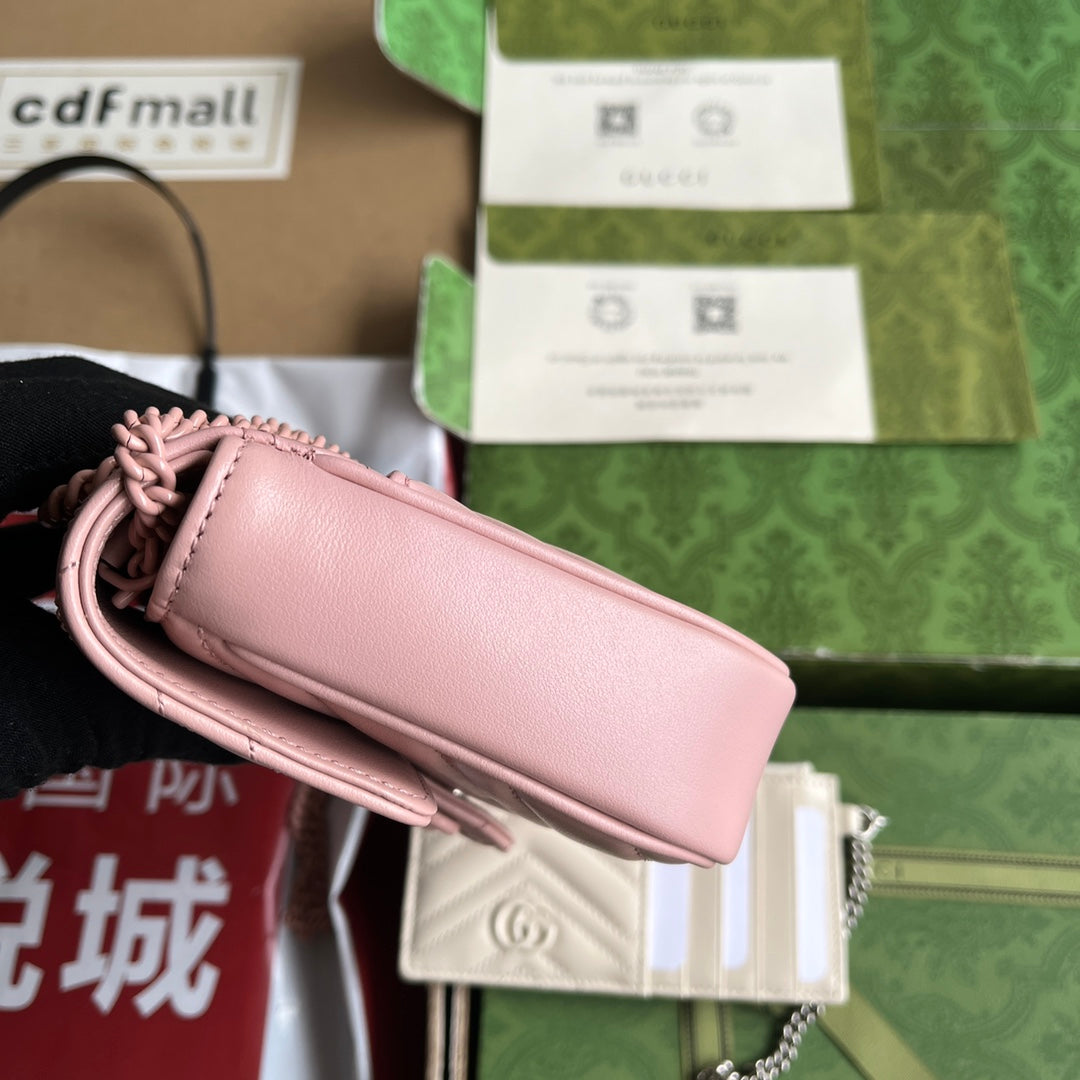 GG Marmont 21CM All Pink Calfskin