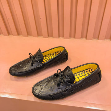 LV Loafer In Black Embossed Calfskin