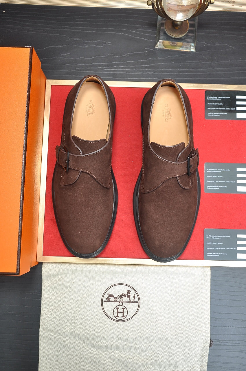 Hm Monk Strap Brown Suede