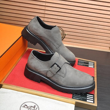Hm Monk Strap Gray Suede