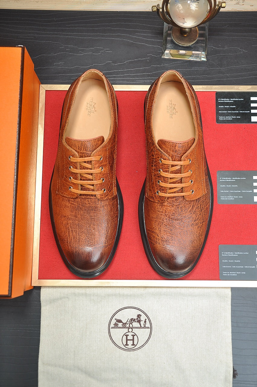 Hm Daniel Tramping Shoe Bronze Wrinkle Calfskin