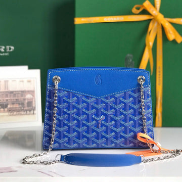 Rouette Structuré Mini Bag 21 In Sapphire Blue Goyardine Canvas And Calfskin