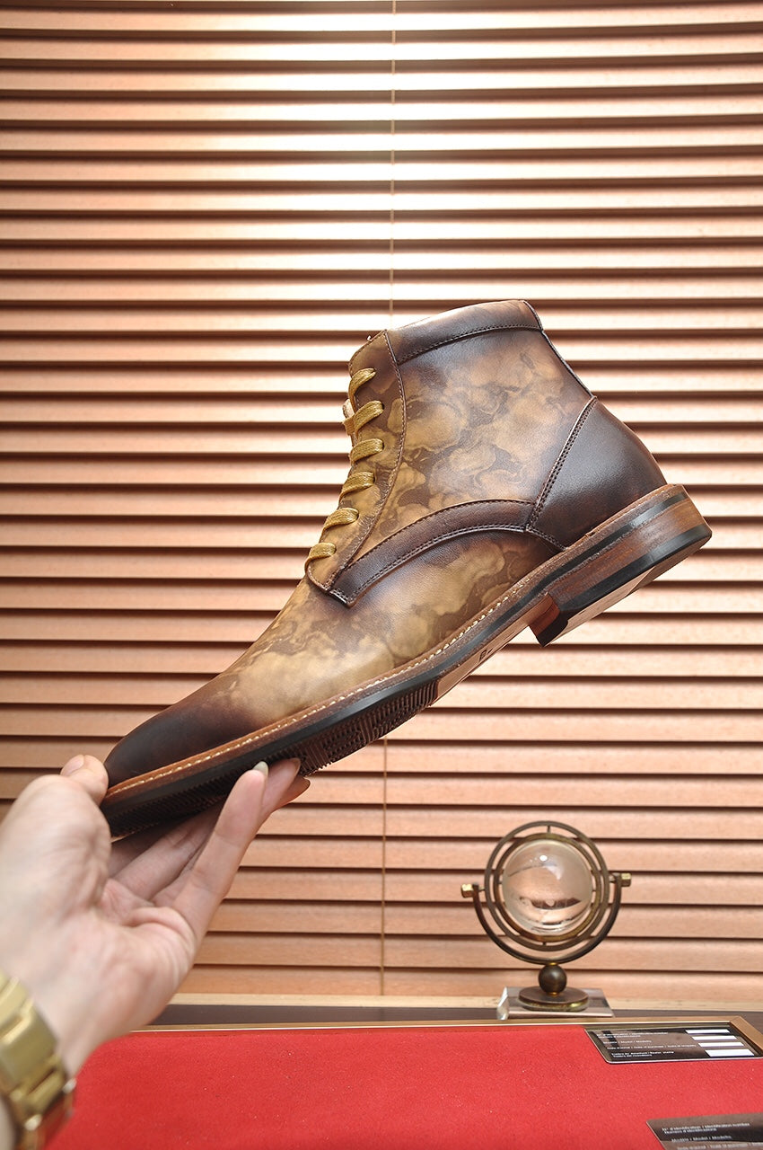 LV Short Boot In Ombre Brown Calfskin