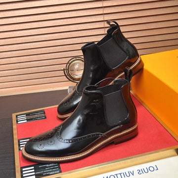 LV Chelsea Ankle Boot In Black Calfskin