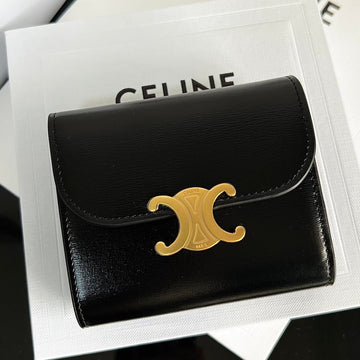 Triomphe 10 Calfskin Wallet Black
