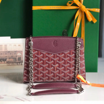 Rouette Structuré Mini Bag 21 In Wine Red Goyardine Canvas And Calfskin
