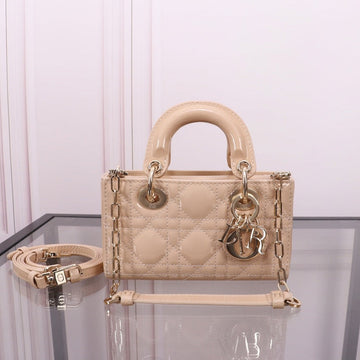 Micro Lady D-Joy 16.5 Beige Lambskin