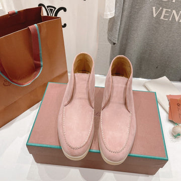 Lp High Top Open Walk Loafers Pastel Pink Suede