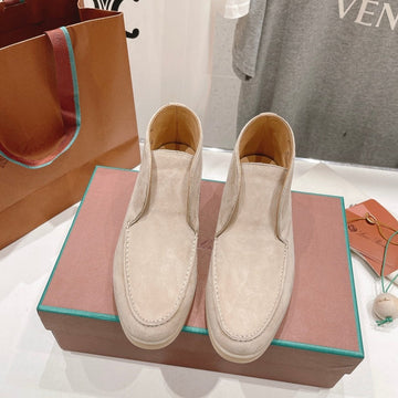 Lp High Top Open Walk Loafers Beige Suede