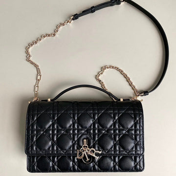 Miss Lady 24 Large Bag In Black Lambskin