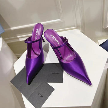 Pra High-Heeled Mules Violet Satin