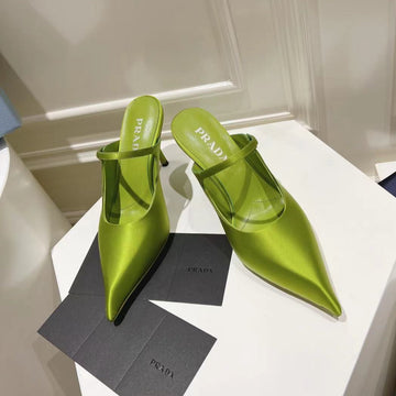 Pra High-Heeled Mules Pear Satin