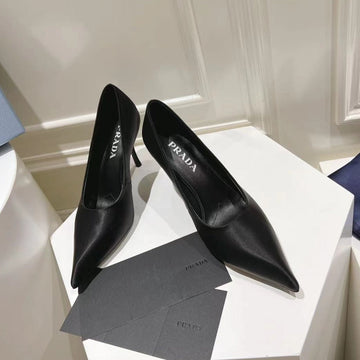 Pra Basic High-Heeled Black Satin
