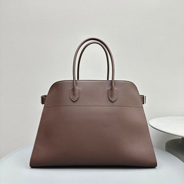 The Row Margaux 17 Chocolate Leather