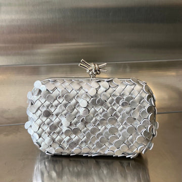Silver Knot 19 In Silver Lambskin