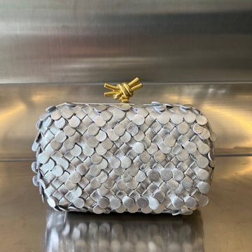 Golden Knot 19 In Silver Lambskin